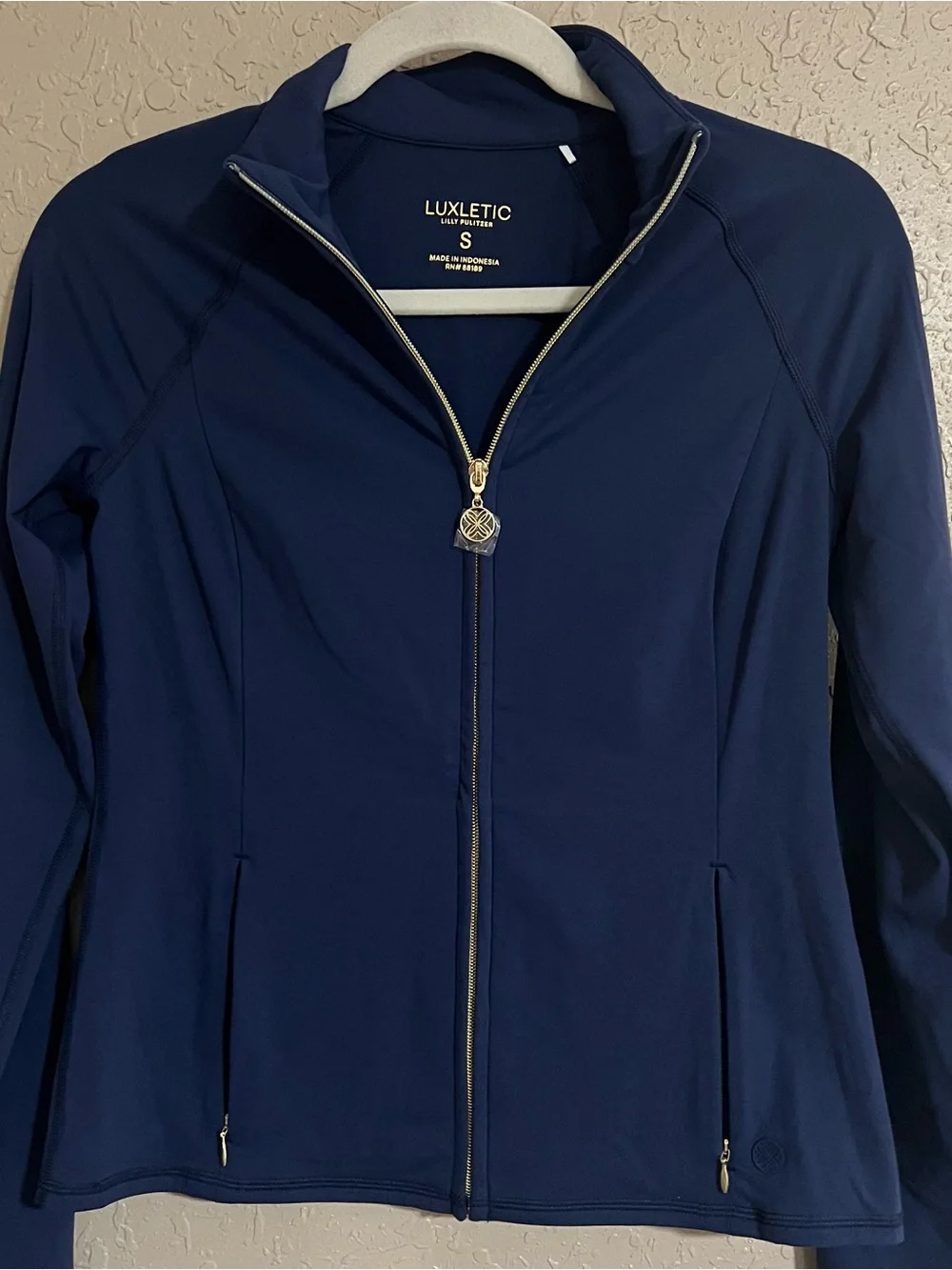 Lilly Pulitzer Luxletic Breaker Jacket Low Tide Navy Size Small